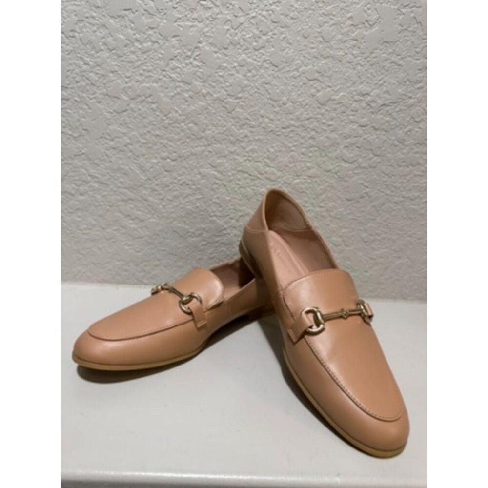 BCBGeneration Women’s 8.5 Blush Nude Horsebit Loafers Gold Hardware